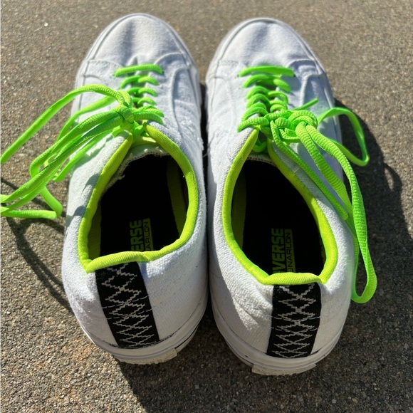 Converse One Star Shield Canvas Ox White/White/Volt US size Women 11.5 / men 10 - Picture 12 of 13